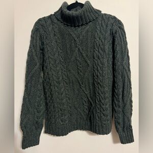Aran Mor Wool Classic Cable Turtleneck Knit Sweater